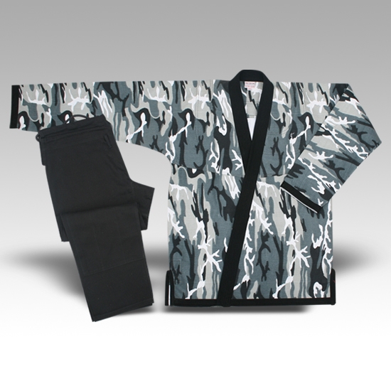 Grey Camo Jiujitsugi / Black Trimmings